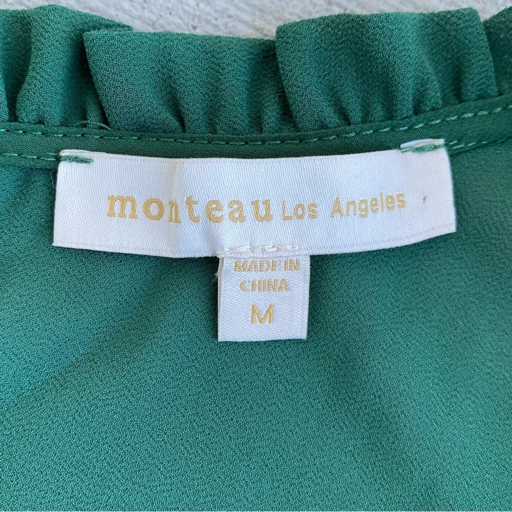 Monteau Los Angeles Women’s Green Blouse Size M - Picture 5 of 7